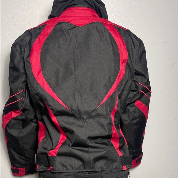 Black and Red  Women’s Cordura Biker Armor Waterproof Jacket - Picture 3 of 12